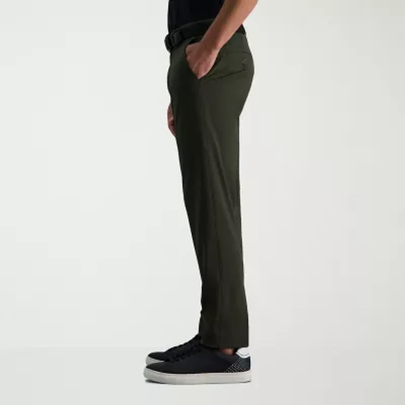 Haggar Sport Travel Performance Mens Comfort Waistband Straight Fit Flat Front Pant