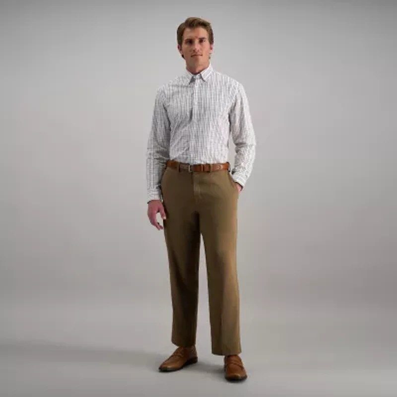 Haggar Cool Right Performance Flex Mens Classic Fit Flat Front Pant