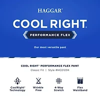 Haggar Cool Right Performance Flex Mens Classic Fit Flat Front Pant