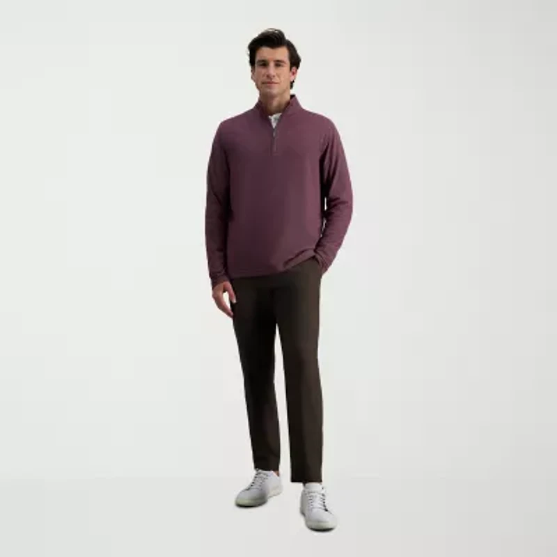 Haggar Modern Stretch Herringbone Mens Flat Front Pant