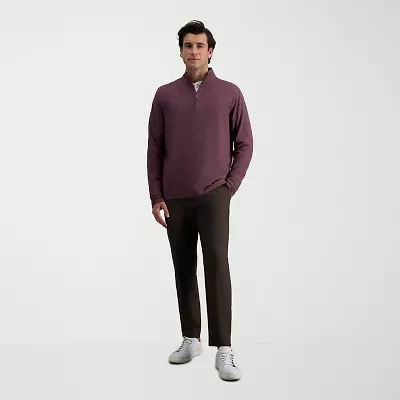 Haggar Modern Stretch Herringbone Mens Flat Front Pant