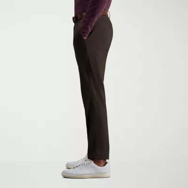 Haggar Modern Stretch Herringbone Mens Flat Front Pant