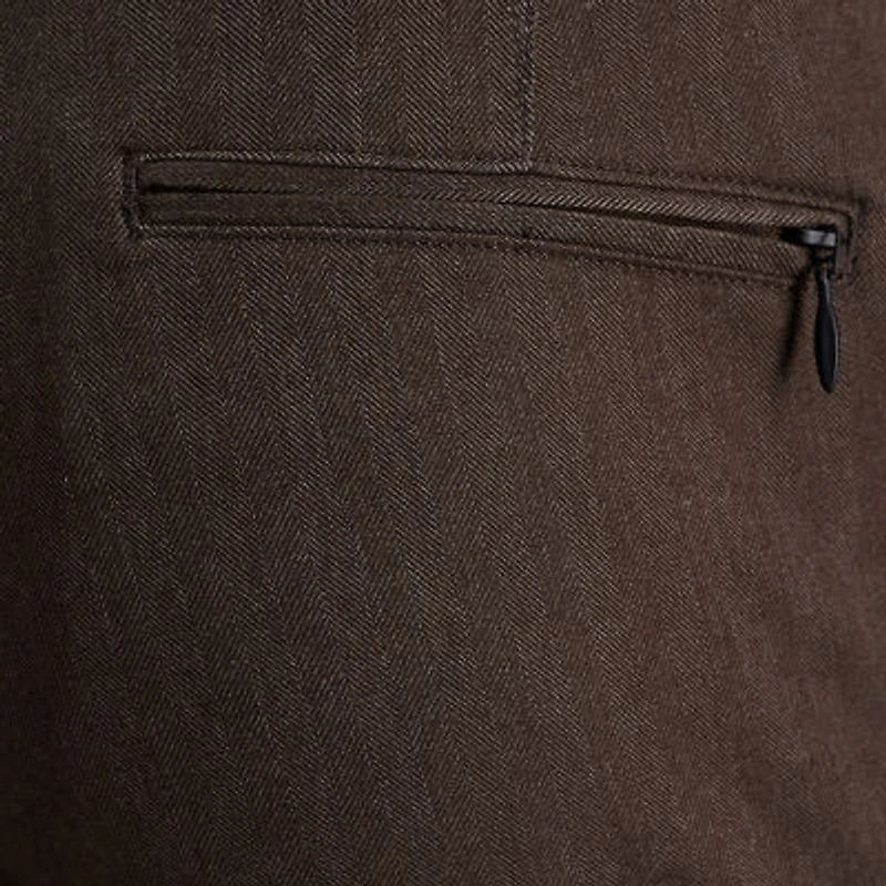 Haggar Modern Stretch Herringbone Mens Flat Front Pant