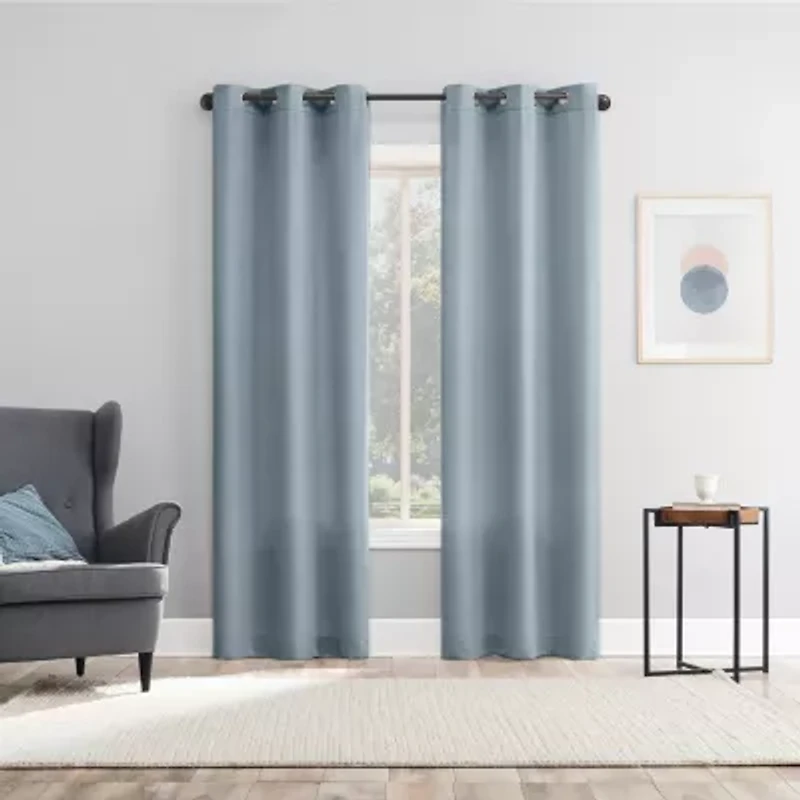 No 918 Harmon Print Grommet Top Light-Filtering Set of 4 Curtain Panel