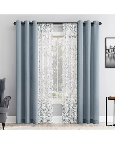 No 918 Harmon Print Grommet Top Light-Filtering Set of 4 Curtain Panel