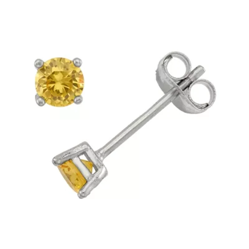 Lab Created Cubic Zirconia Sterling Silver 4mm Stud Earrings