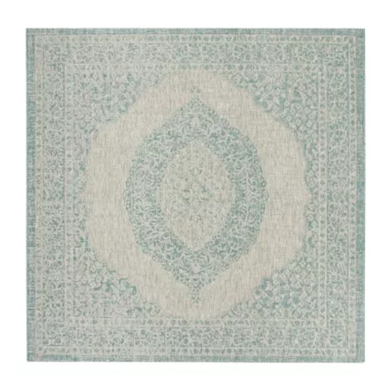 Safavieh Courtyard Collection Adria Oriental Indoor/Outdoor Round Area Rug