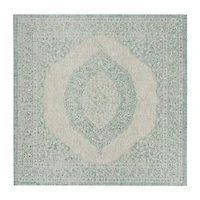 Safavieh Courtyard Collection Adria Oriental Indoor/Outdoor Round Area Rug