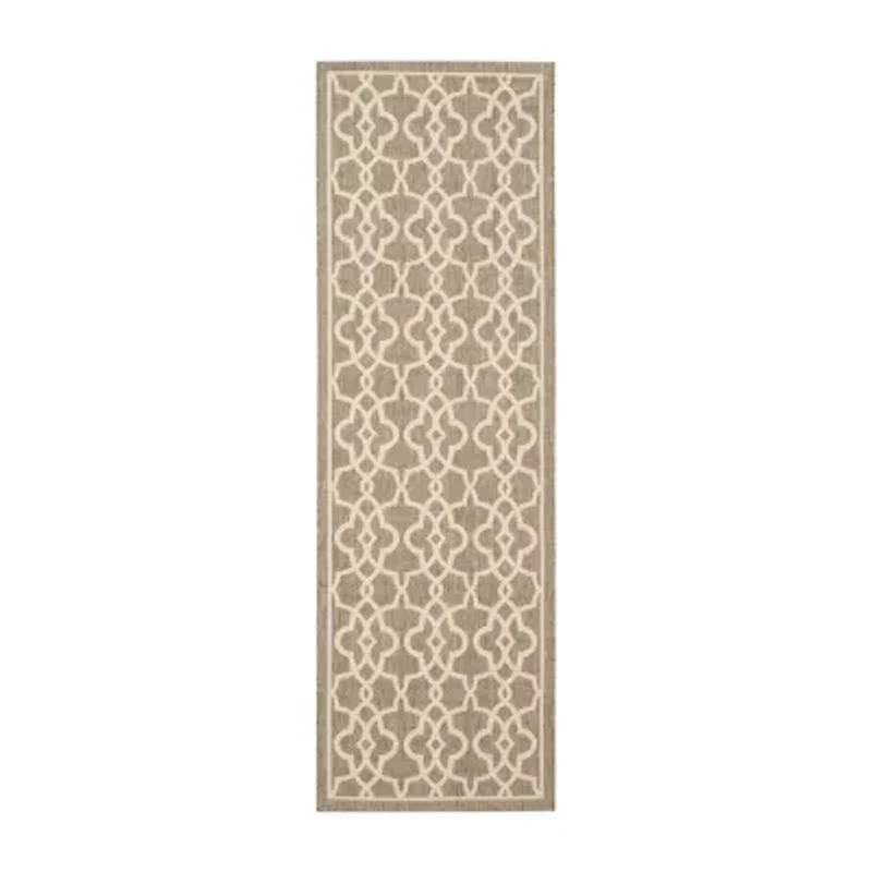 Safavieh Courtyard Collection Ariana Oriental Indoor/Outdoor Runner Rug