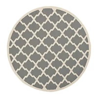 Safavieh Courtyard Collection Bailey Geometric Indoor/Outdoor Round Area Rug