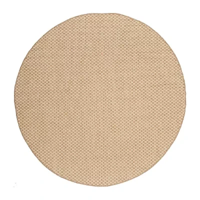 Safavieh Courtyard Collection Blanca Geometric Indoor/Outdoor Round Area Rug