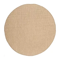 Safavieh Courtyard Collection Blanca Geometric Indoor/Outdoor Round Area Rug