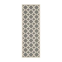 Safavieh Courtyard Collection Bokhara Geometric Indoor/Outdoor Runner Rug