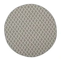 Safavieh Courtyard Collection Bora Geometric Indoor/Outdoor Round Area Rug