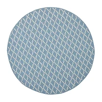 Safavieh Courtyard Collection Bora Geometric Indoor/Outdoor Round Area Rug