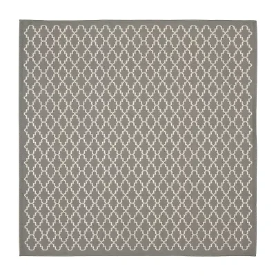 Safavieh Courtyard Collection Bora Geometric Indoor/Outdoor Square Area Rug