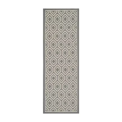 Safavieh Courtyard Collection Carmella Geometric Indoor/Outdoor Runner Rug