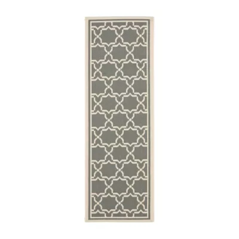 Safavieh Courtyard Collection Caymen Oriental Indoor/Outdoor Runner Rug