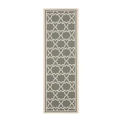 Safavieh Courtyard Collection Caymen Oriental Indoor/Outdoor Runner Rug