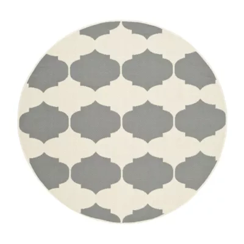 Safavieh Courtyard Collection Celina Geometric Indoor/Outdoor Round Area Rug
