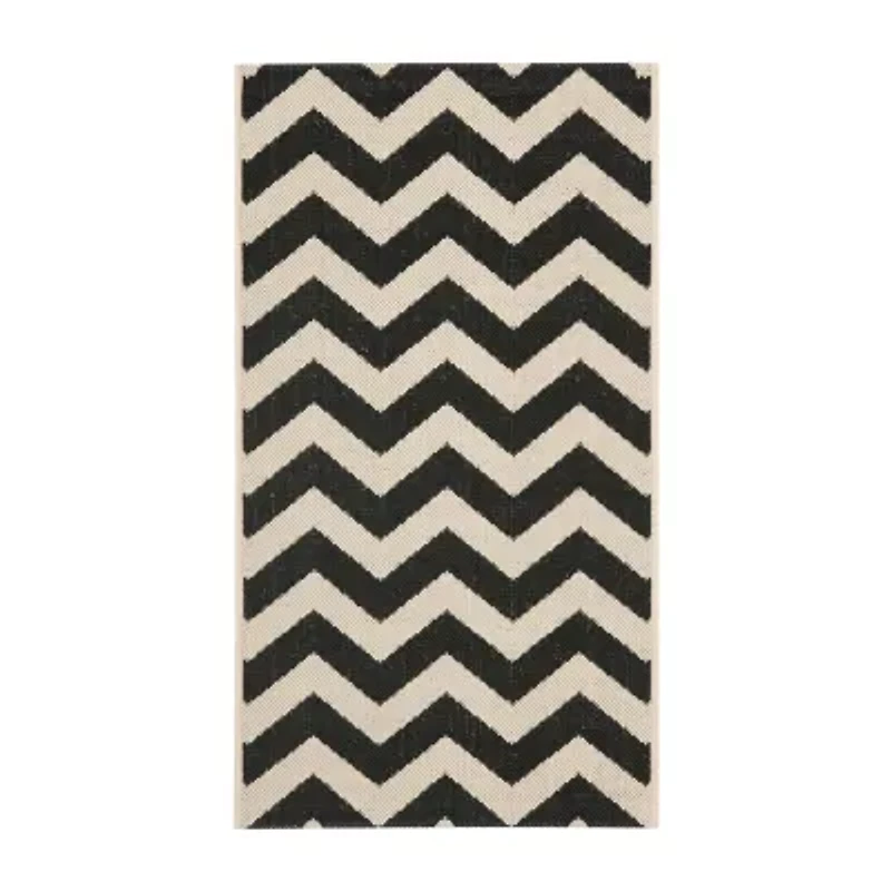 Safavieh Courtyard Collection Cennetig Chevron Indoor/Outdoor Area Rug
