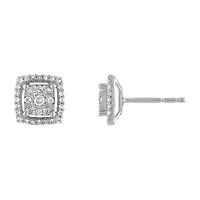 Diamond Blossom 1/4 CT. T.W. Natural White Diamond 10K White Gold 8mm Stud Earrings