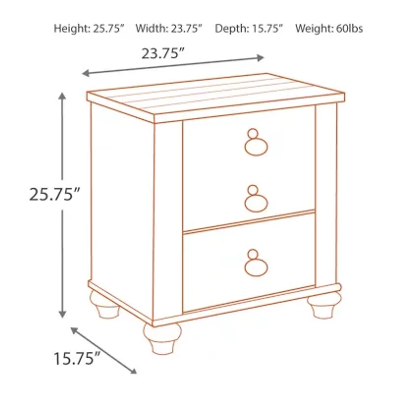 Signature Design by Ashley® Smithfield Two Drawer Nightstand