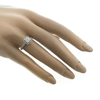Diamond Blossom Womens 1/ CT. T.W. Natural White 10K Gold Halo Cocktail Ring