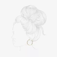 Silver Reflections 24K Gold Over Brass 40MM Diamond Cut  Hoop Earrings