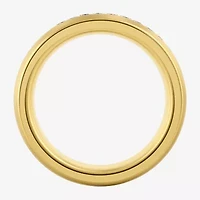 Mens 8MM Genuine Brown Quartz Tungsten Wedding Band