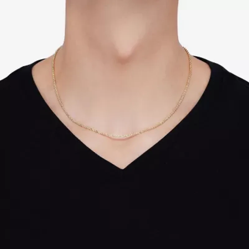 14K Yellow Gold 1.8mm Hollow Rope Chain Necklace