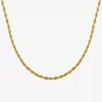 14K Yellow Gold 1.8mm Hollow Rope Chain Necklace