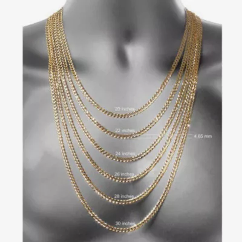 Made in Italy Mens 10K Gold 24 Inch Figaro Chain Necklace