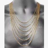 Made in Italy Mens 10K Gold 24 Inch Figaro Chain Necklace