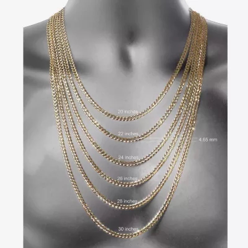 Made in Italy Mens 10K Gold 22 Inch Cuban Chain Necklace