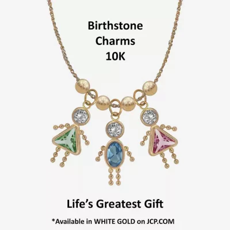 10K Gold April Birthstone Babies Boy Charm
