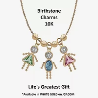 10K Gold April Birthstone Babies Boy Charm
