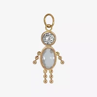 10K Gold April Birthstone Babies Boy Charm