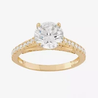 DiamonArt® Womens 2 1/2 CT. T.W. Lab Created White Cubic Zirconia 10K Gold Engagement Ring