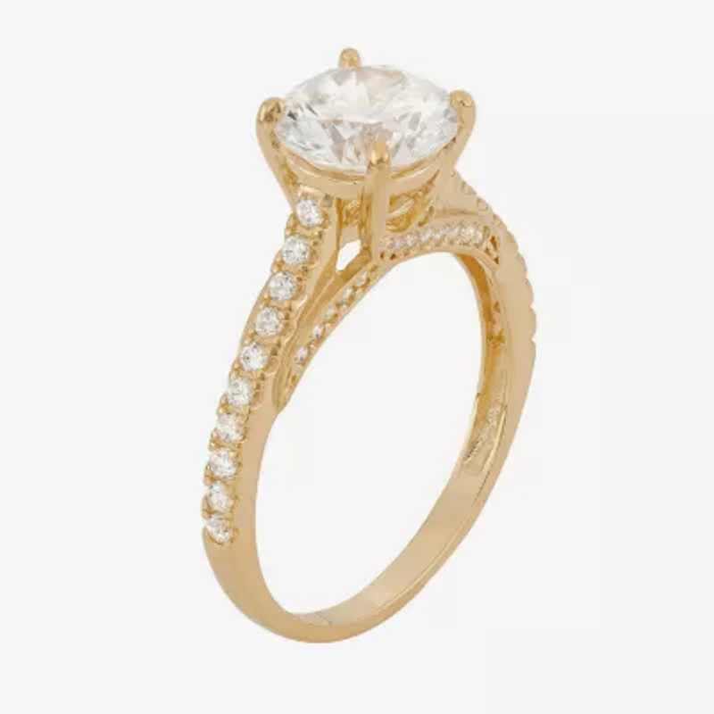 DiamonArt® Womens 2 1/2 CT. T.W. Lab Created White Cubic Zirconia 10K Gold Engagement Ring