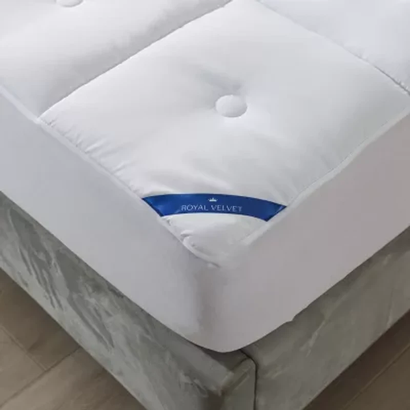 Royal Velvet Button Stitch Stain Restistant Mattress Pad