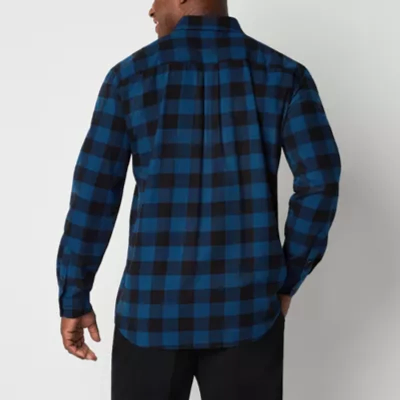 St. John's Bay Mens Long Sleeve Classic Fit Big and Tall Flannel Shirt