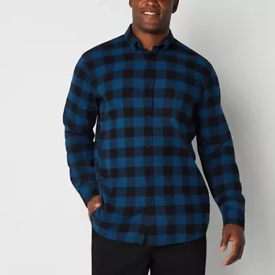 St. John's Bay Mens Long Sleeve Classic Fit Big and Tall Flannel Shirt