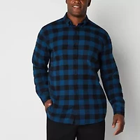 St. John's Bay Mens Long Sleeve Classic Fit Big and Tall Flannel Shirt