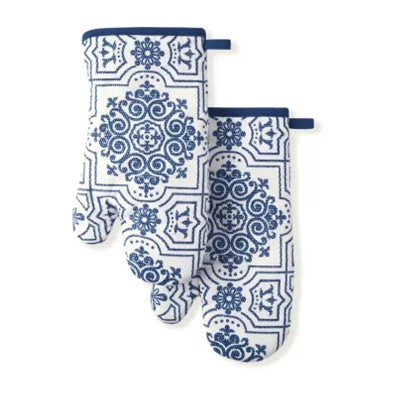 Martha Stewart Stripe Medallion 2-pc. Oven Mitt Set