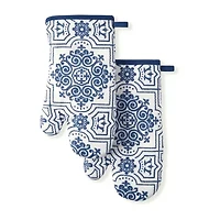 Martha Stewart Stripe Medallion 2-pc. Oven Mitt Set