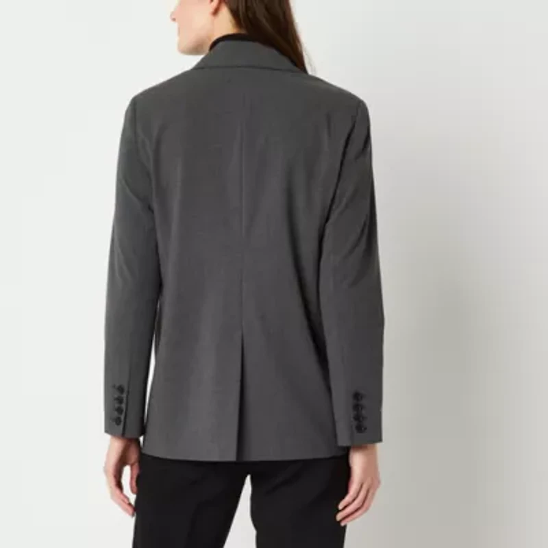 Worthington Womens Relaxed Single Button Blazer