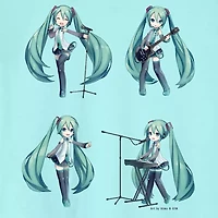 Hatsune Miku Band Boyfriend Tee Womens Juniors Crew Neck Short Sleeve Loose Fit Graphic T-Shirt