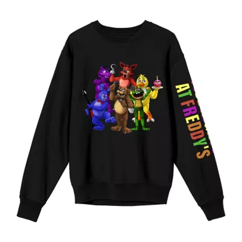 Womens Juniors Crew Neck Long Sleeve Sweatshirt
