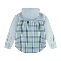 Levi's Big Kid Girls Hooded Long Sleeve Regular Fit Button-Down Shirt